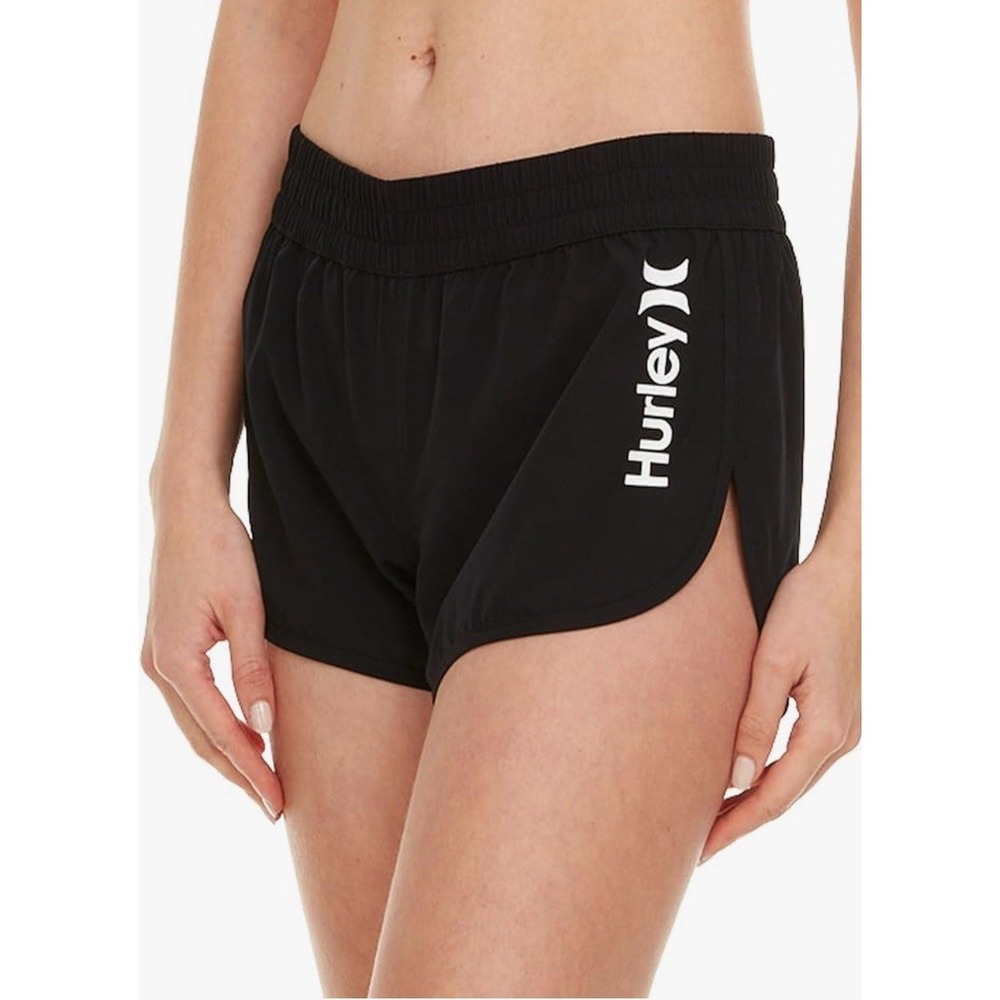 HURLEY ~ New NWOT XS ~ Black PULL-ON Hipslung Sufer Board Swim Shorts